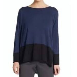 LOFT Colorblock  Crew Neck Sweater Long Sleeve Size Small